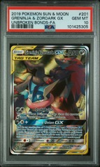 Greninja & Zoroark Tag Team GX (Alternate Art) - 201/214 - Full Art Ultra Rare - PSA 10